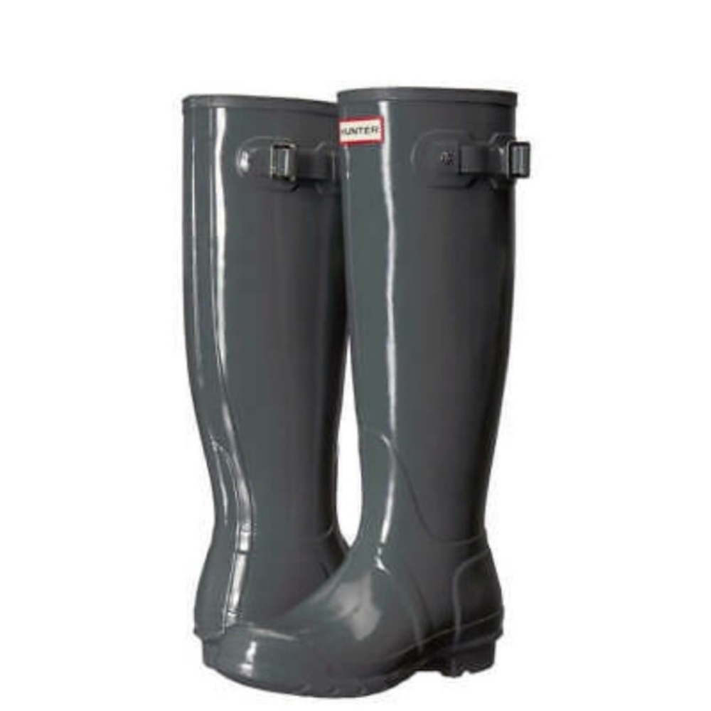 Tall slate Hunter rain boots